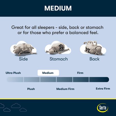 Serta Sheep Dreams 12" Medium Antimicrobial* Gel Memory Foam Mattress-In-A-Box