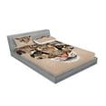 thumbnail image 2 of Ambesonne Animal Fitted Sheet & Pillow Sham Set, Leopard Wild, Queen, Umber Brown Cocoa, 2 of 2