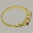 thumbnail image 5 of LBG British Made 14k Yellow Gold Natural Opal & Ruby Womens Anniversary Ring - 33 size options - Size 7.75, 5 of 9