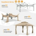 thumbnail image 4 of ABCCANOPY 13'x13' Gazebo Tent Outdoor Pop up Gazebo Canopy Shelter with Mosquito Netting, Khaki, 4 of 9