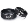 thumbnail image 5 of NICKSUN Titanium steel ring king queen ring love you forever heart to heart couple ring men and women daily wear couple gift, 5 of 5