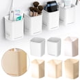 thumbnail image 5 of Toothbrush Holder,Toothbrush Holder for Shower Wall,No Drilling,Self-draining Shower Cup for Toothpaste, Toothbrush, Kitchen Tableware, Strong Suction Cup Holders for Bathroom(Beige 3.3IN), 5 of 5