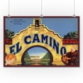 thumbnail image 2 of El Camino Brand, Claremont, California, Citrus Crate Label (24x36 Giclee Gallery Art Print, Vivid Textured Wall Decor), 2 of 3