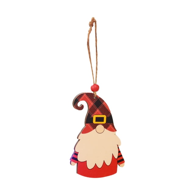 Decoraciones de Árbol de Navidad Enano de Navidad Colgando Ornamentos de Madera Decoración Hecha a Mano de Madera de Santa Claus Decoración de Árbol de Navidad Enano Colgante con Cuerda Decoración de