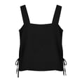 thumbnail image 3 of Perfectbot Women's Square Neck Tank Top, Cotton Sleeveless Cami Blouse with Adjustable Side Drawstrings, 3 of 7