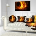 thumbnail image 3 of Designart Bright Yellow Designs on Black - Abstract Throw Pillow - 12x20, 3 of 5