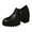 Black, variant on Ankle Boots for Women Lug Sole Chunky Heel Vintage Leather Zipper Fall Booties Dressy Business Casual Shoes