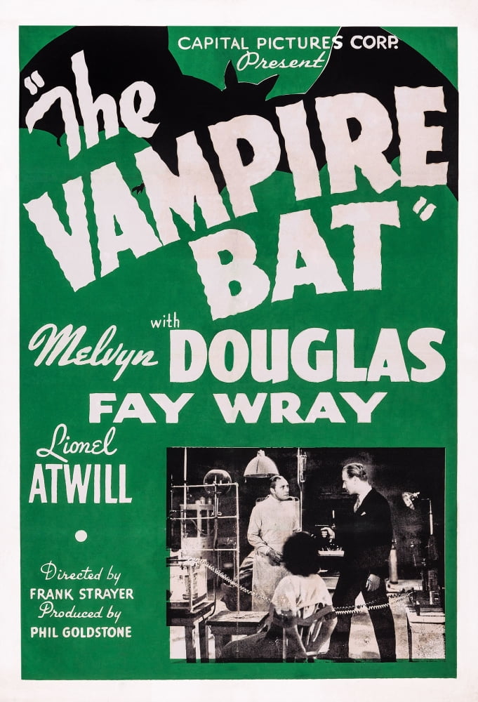 The Vampire Bat Us Poster Art Lionel Atwill Melvyn Douglas 1933 Movie