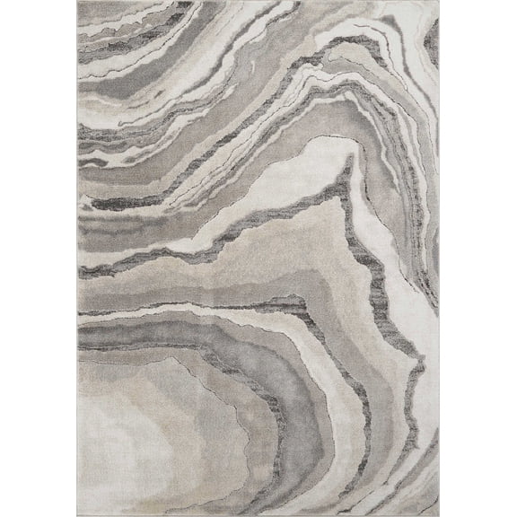 Abani Home Beau Grey Abstract Contemporary 4x6 Area Rug