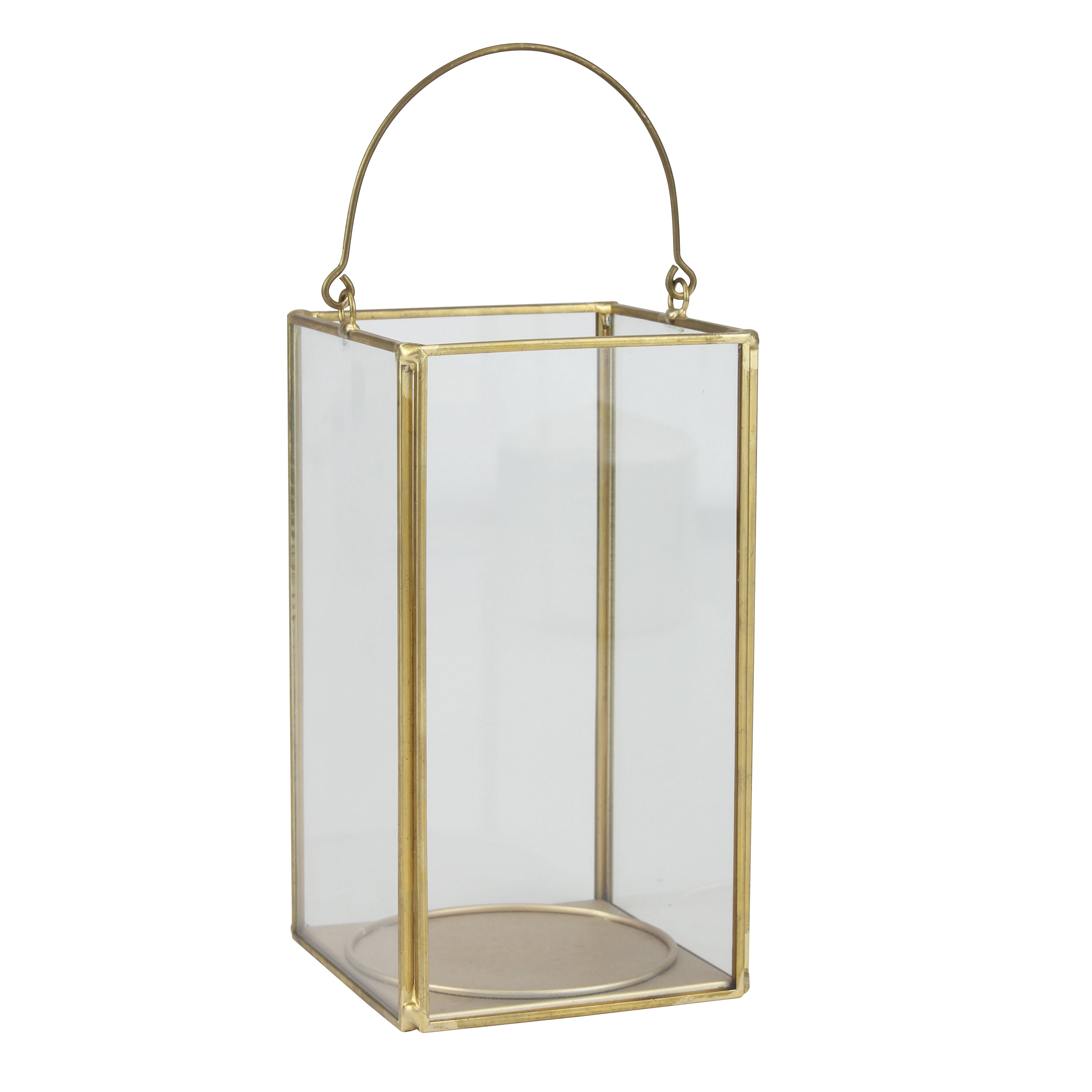 Better Homes & Gardens Medium Decorative Gold Metal Lantern, Candle Holder