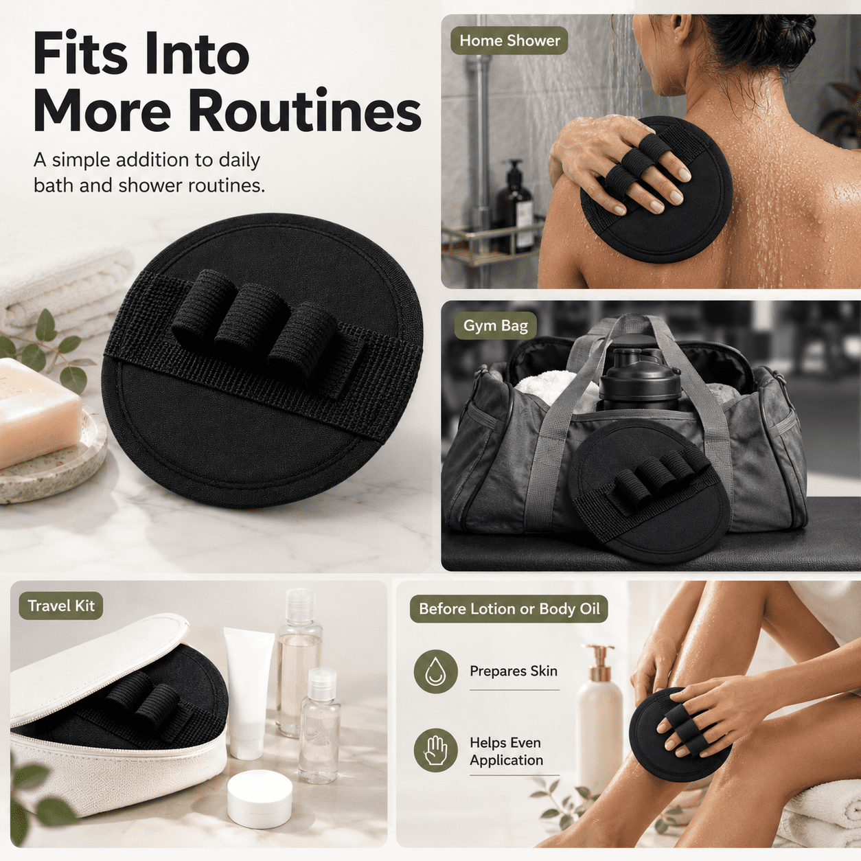 Vivanchor Exfoliating Glove, Textured Finish Paired with a Flexible Design, Flexible Design and Easy to Rinse, Quick-Drying and Portable Material, Soak in Warm Water Before Use, Ideal for Bathing