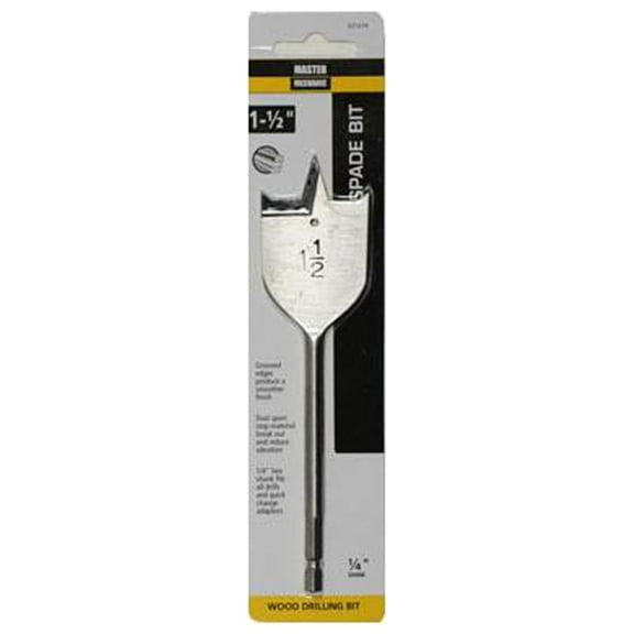 Master Mechanic 521214 Wood Boring Spade Drill Bit, 1.5-In. - Quantity 3