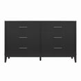 thumbnail image 3 of Ameriwood Home Amberleigh Wide 6 Drawer Dresser, Black w/ White Faux Marble Top, 3 of 12