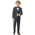 thumbnail image 4 of Boys Suit Set Formal Dress Shirt with BowTie Vest Pants Toddler Boy Tuxedo Suits, 4 of 13