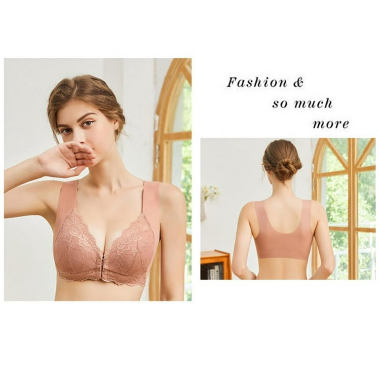Front Closure 5D Shaping Push up Bra Seamless, Beauty Back, Comfy - Women's  Floral Lace Bralette Smoothing Thin Soft Everyday Bra(3-Packs)