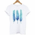 thumbnail image 3 of Tbopshirt Womens Top Fashion Women Short Sleeve T-Shirt Feather Print Casual Top Tee Blouse, 3 of 3