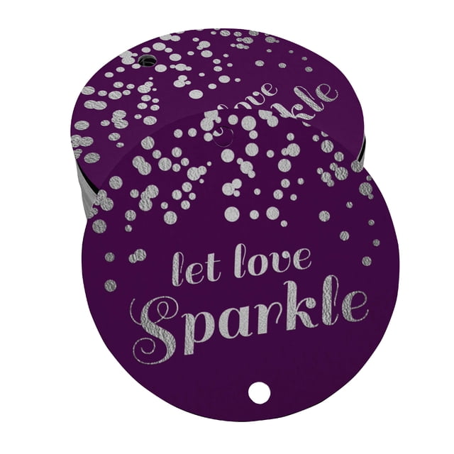 Inkdotpot Let Love Sparkle Wedding Bottle Tag Real Silver Foil Favor Hang Tags Pack Of 100