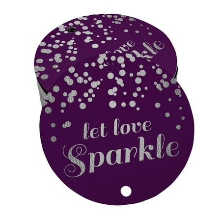 Inkdotpot Let Love Sparkle Wedding Bottle Tag Real Silver Foil Favor Hang Tags Pack Of 100
