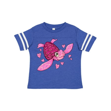 

Inktastic Valentine s Day Cute Pink Sea Turtle with Hearts Gift Toddler Boy or Toddler Girl T-Shirt