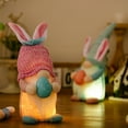 thumbnail image 5 of Jlong 2 Pack Lighted Bunny Easter Gnome Plush, Handmade Scandinavian Swedish Tomte, LED Light Up Elf Toy Easter Present, Battery O, 5 of 9