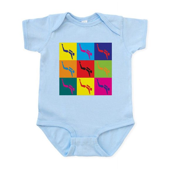 CafePress - Scuba Diving Pop Art Infant Bodysuit - Baby Light Bodysuit, Size Newborn - 24 Months