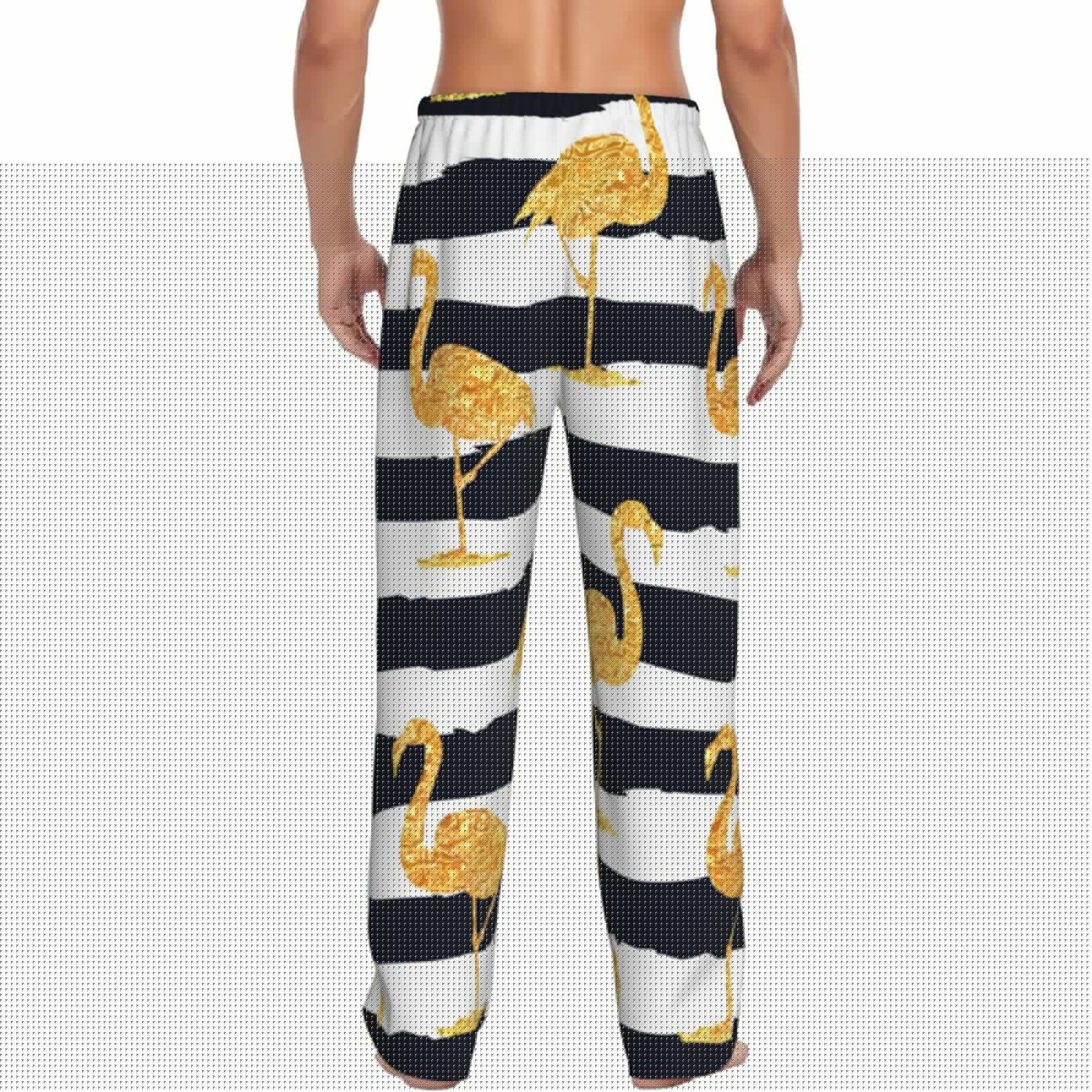 thumbnail image 3 of Kll Mens Pajama Pants For Men,Mens Lounge Pants,Funny Gifts For Men,Men'S Pajama Bottoms-Gold Flamingo, 3 of 9