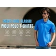 thumbnail image 2 of JustBlanks Core Classic Pique Polo Flat Knit Collar Cuffs 3 Button Placket, 2 of 6