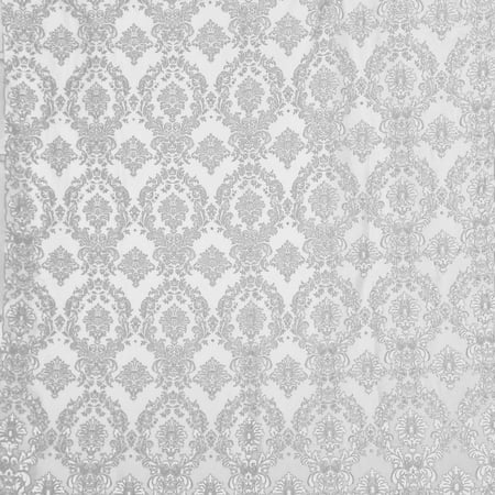 Polyester Taffeta with Velvet Flocked Damask Fabric 58 Wide by 180 (5-Yards) for Arts Crafts & Sewing