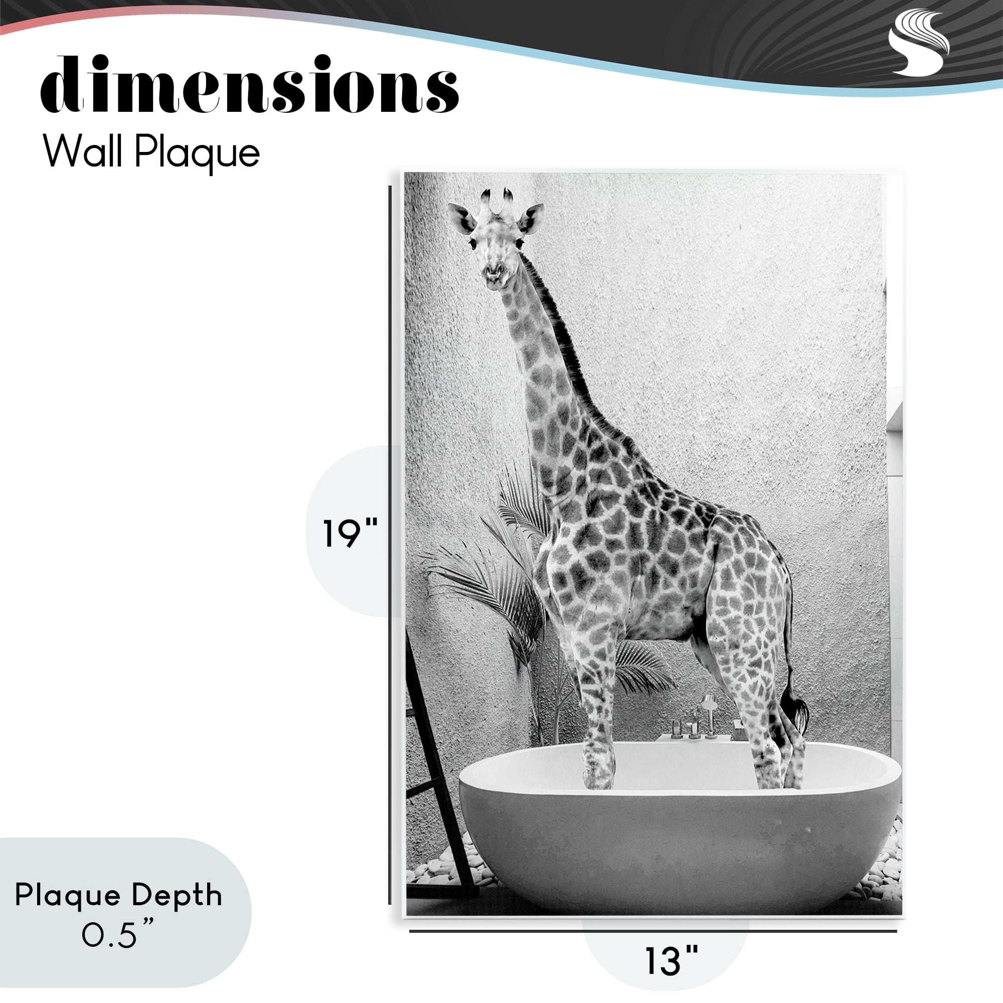 Stupell Industries Safari Bath Standing Tall Wall Plaque Art, design by SD Graphics Studio