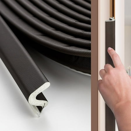 

28FT Weather Stripping Seal Strip for Doors/Windows Door Soundproofing V-Shape Sound Proof Door Sealers for Door Frame Door Insulation Strip for Large Gap (Brown)