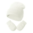 thumbnail image 4 of Zanarzt Boys Winter Hat Baby Beanies Toddler Girls Boys Winter Hats Boys Soft Baby Caps Kids Knit Winter Hats with Glvoes White,3-24 Months, 4 of 6