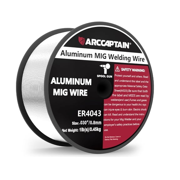 ARCCAPTAIN ER4043 Aluminum Welding Wire, MIG Welding, for 3003, 5052, 6061, 6063, Smooth Arc, Reliable Welds, 1lb, 0.030In