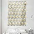 thumbnail image 1 of Yellow Flower Tapestry, Abstract Geometric 60's Pattern in Modern Design and Pastel Colors, Wall Hanging for Bedroom Living Room Dorm Decor, 60W X 80L Inches, Pale Yellow Pale Grey, by Ambesonne, 1 of 2