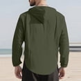 thumbnail image 4 of Men's Cotton Linen Solid Color Shirt Hooded Hoodie Button Loose Long-sleeved Hooded Spring And Summer Casual Daily Clothing, 4 of 6