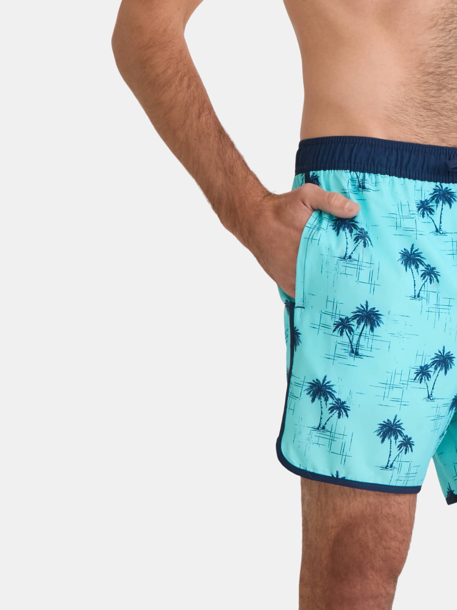 George Men's & Big Men's Dolphin Hem Swim Trunks, 7" Inseam, Size XS-3XL