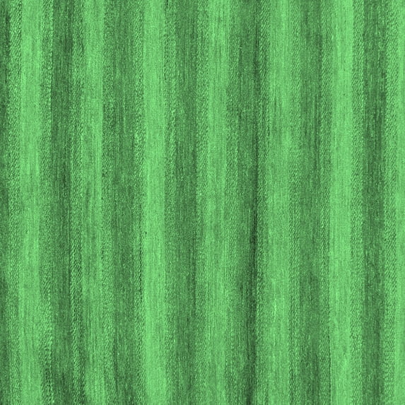 Ahgly Company Indoor Square Abstract Emerald Green Modern Area Rugs, 4' Square