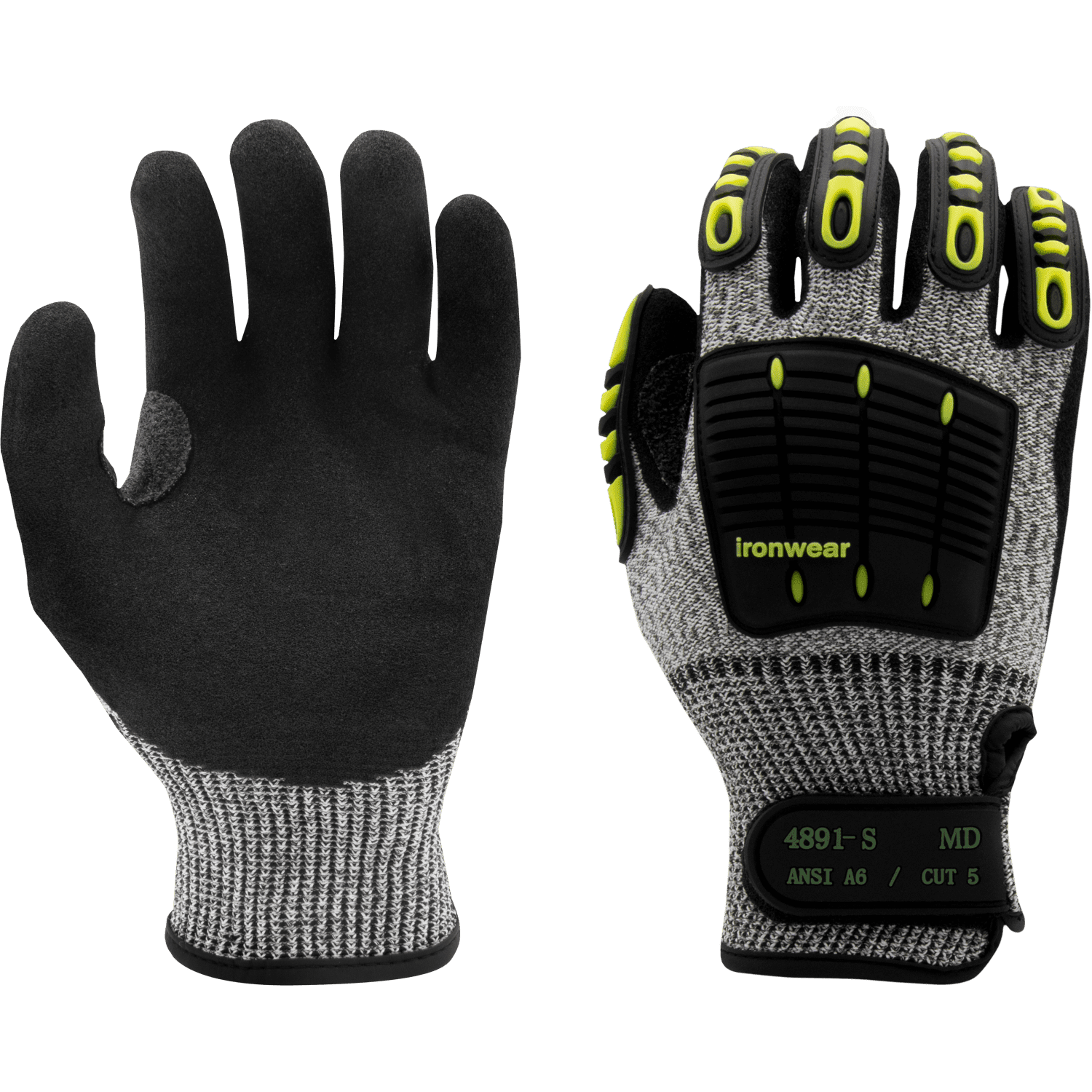 Ironwear 4891-S Cut Resistant Gloves with Sewn Extra Wide TPR and ...