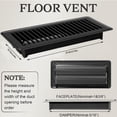 thumbnail image 3 of 4Pcs High Efficiency Vent Grille Rustproof Air Cover Metal Floor Register Cover with Adjustable Airflows Easy to Install, 3 of 8