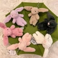 thumbnail image 2 of Stuffed Animals Cute Cartoon Rabbit Keychain Love Pompom Trinket Toy Girl Bag Car Keychain Mobile Phone Pendant Jewelry Gift, 2 of 6