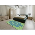 thumbnail image 4 of Ahgly Company Indoor Round Patterned Aquamarine Stone Green Area Rugs, 6' Round, 4 of 6