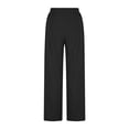 thumbnail image 6 of BRGZLK Pants For Women Summer High Waisted Casual Breathable Pocket Pants Beach Vacation Drawstring Wide Leg Linen Pant Spring Loose Flowy Cruise Clothes, 6 of 7