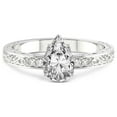 thumbnail image 4 of IGI Certified 2 Carat Pear Shape Lab Grown Diamond Engagement Ring | 14K White Gold | Antique Allure Vintage Lab Diamond Ring | FG-VS1-VS2 Quality Friendly Diamonds, 4 of 6
