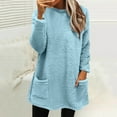 thumbnail image 5 of Sweaters For Women Winter Warm Sweater Coat Fleece Thickening Plus Size Loose Jacket With Pockets Polyester Blue Size S-3Xl Oversized Sweaters For Women, 5 of 6