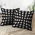 thumbnail image 4 of LALILO Throw Pillow Covers Geometric Grid With Lines Stripes Net Mesh Cushion Cover 18" x 18", 2 Pack, 4 of 6