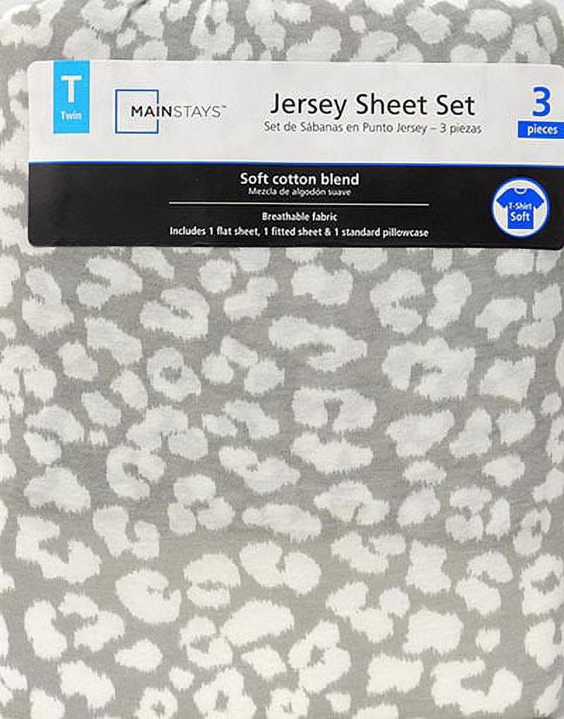 Mainstays Grey Heather Jersey Knit Bedding Sheet Set