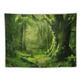 thumbnail image 5 of Creowell Virgin Forest Tapestry Green Tree in Misty Forest Tapestry Wall Hanging Nature Scenery Wall Tapestry Decor for Living Room Bedroom (Multi Size, Green Trees) Painting, 5 of 6