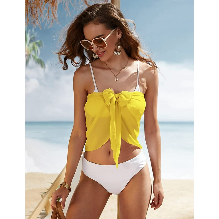Yellow swimsuit cover outlet up