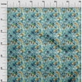 thumbnail image 3 of oneOone Cotton Poplin Twill Teal Blue Fabric Leaves Craft Projects Decor Fabric Printed By The Yard 56 Inch Wide, 3 of 5