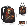 thumbnail image 2 of Fotbe Vintage Floral Skull Set Escolar 3 en 1 para Niños - Mochila Duradera con Lonchera Aislante y Estuche para Lápices - Mochila Escolar para Niños y Niñas, 2 of 7