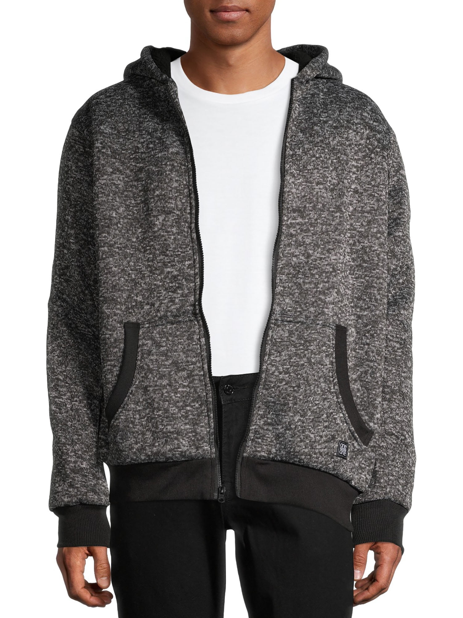 One Point One One Point One Men's Faux Sherpa Lined ZipUp Sweater